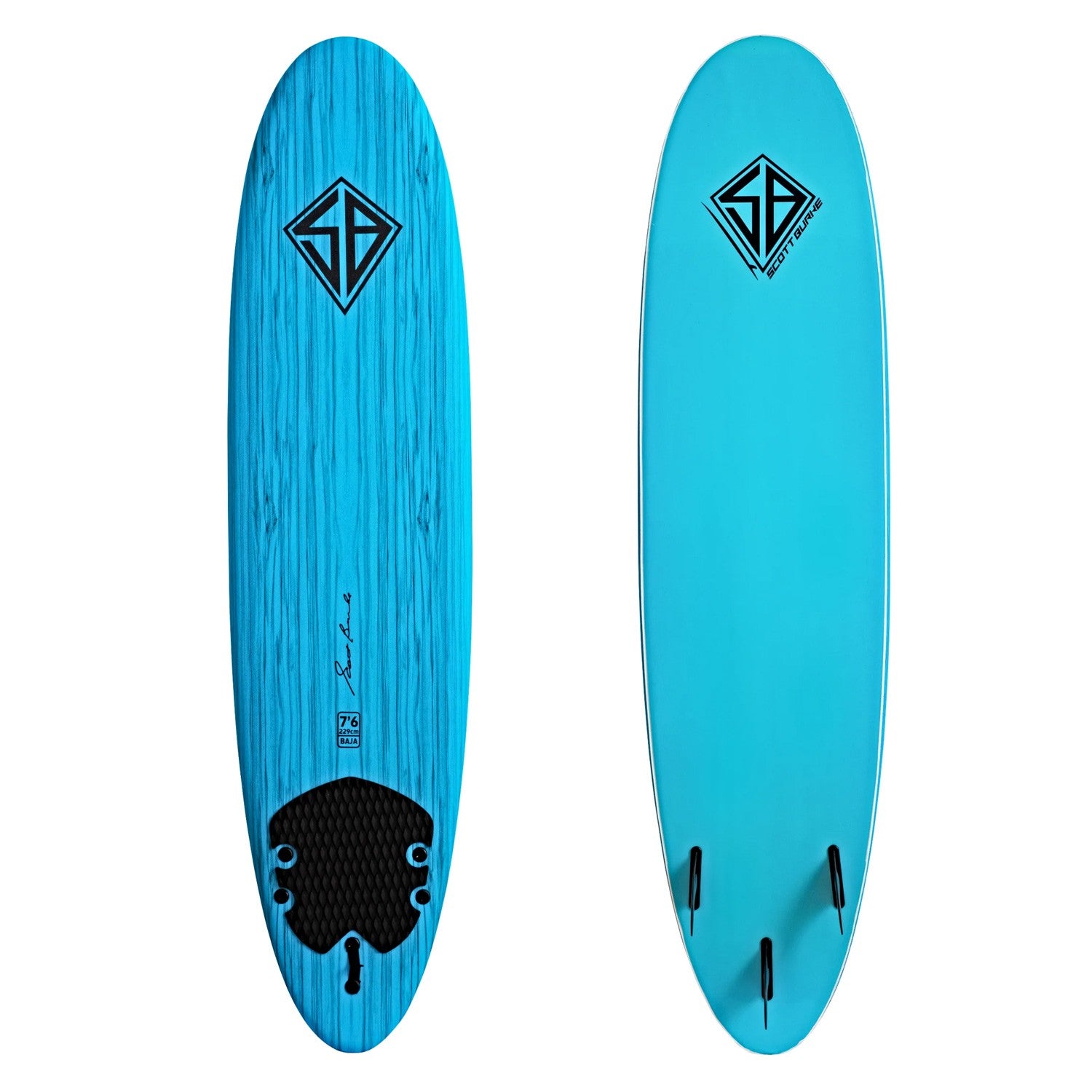 CBC - Planche de Surf en mousse - Softboard 7'6 Scott Burke - Light Blue