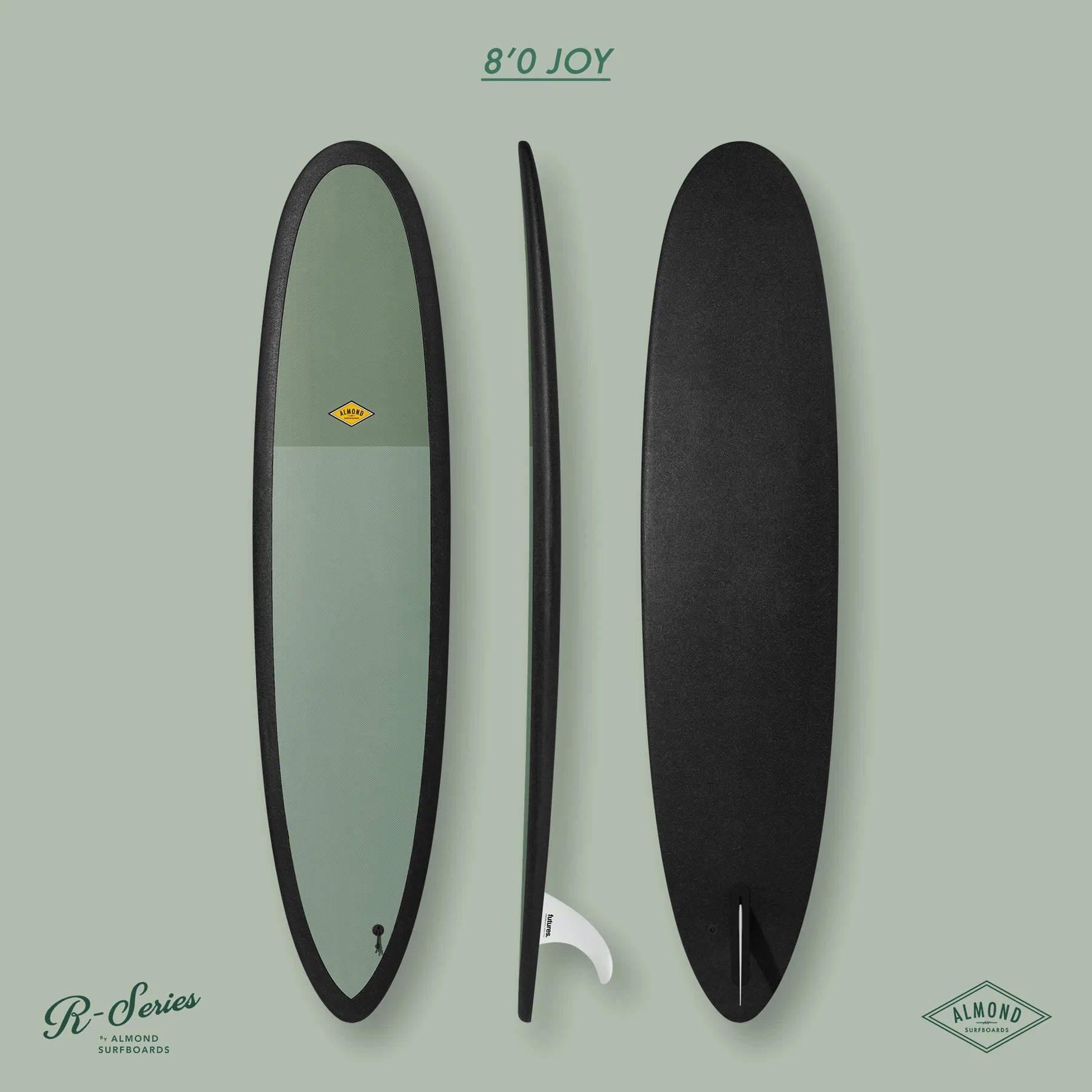 ALMOND Surfboards - R-Series Joy 8' - Sage