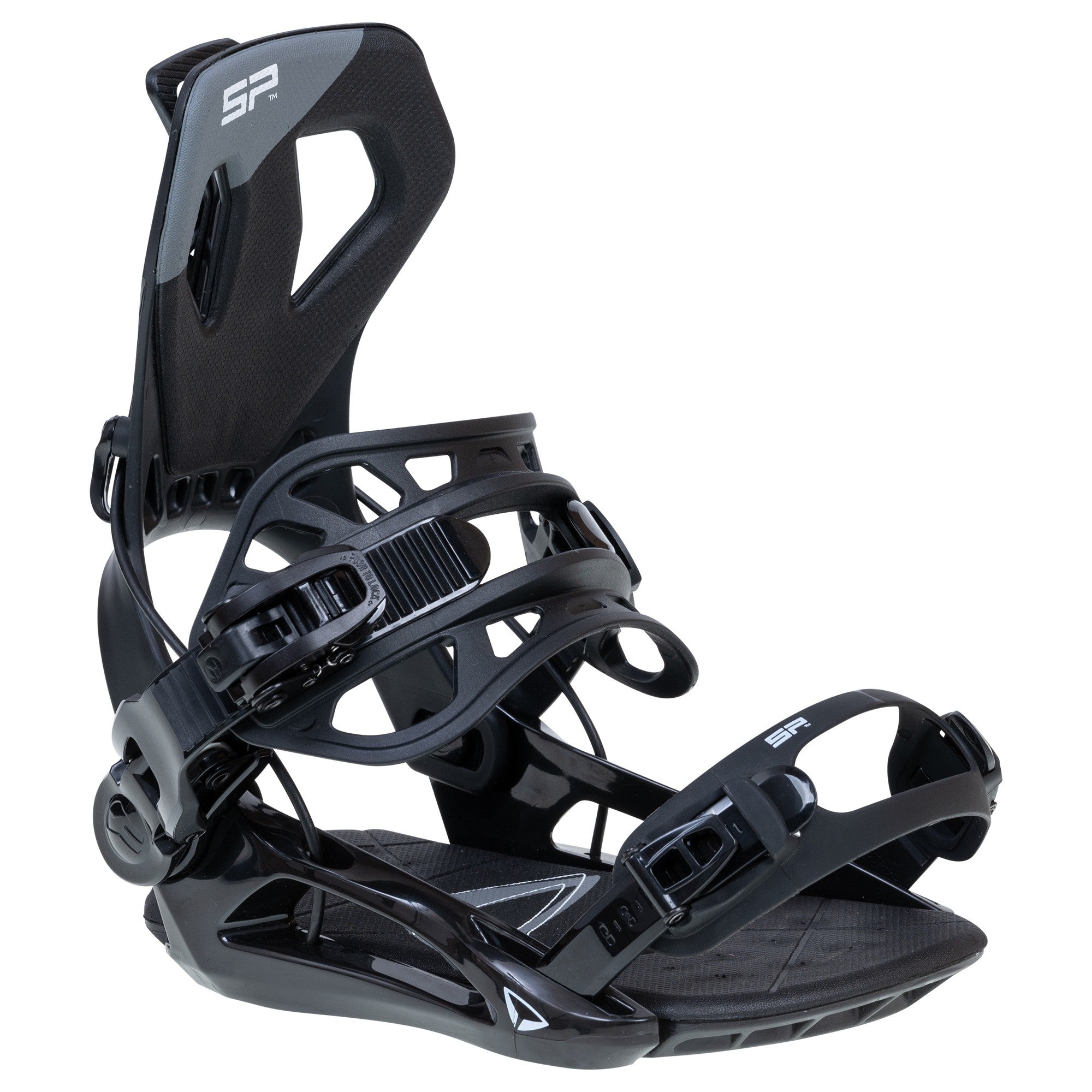 SP BINDINGS - Fixations Snowboard - Private 2024 (Entrée Arrière) - Black