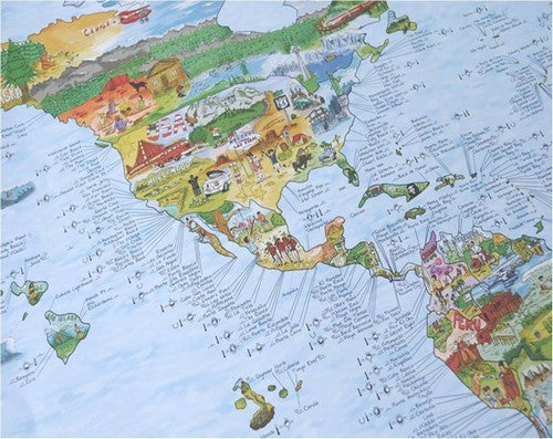 Awesome Maps - Poster Carte du Monde - Surf Trip Re-writable