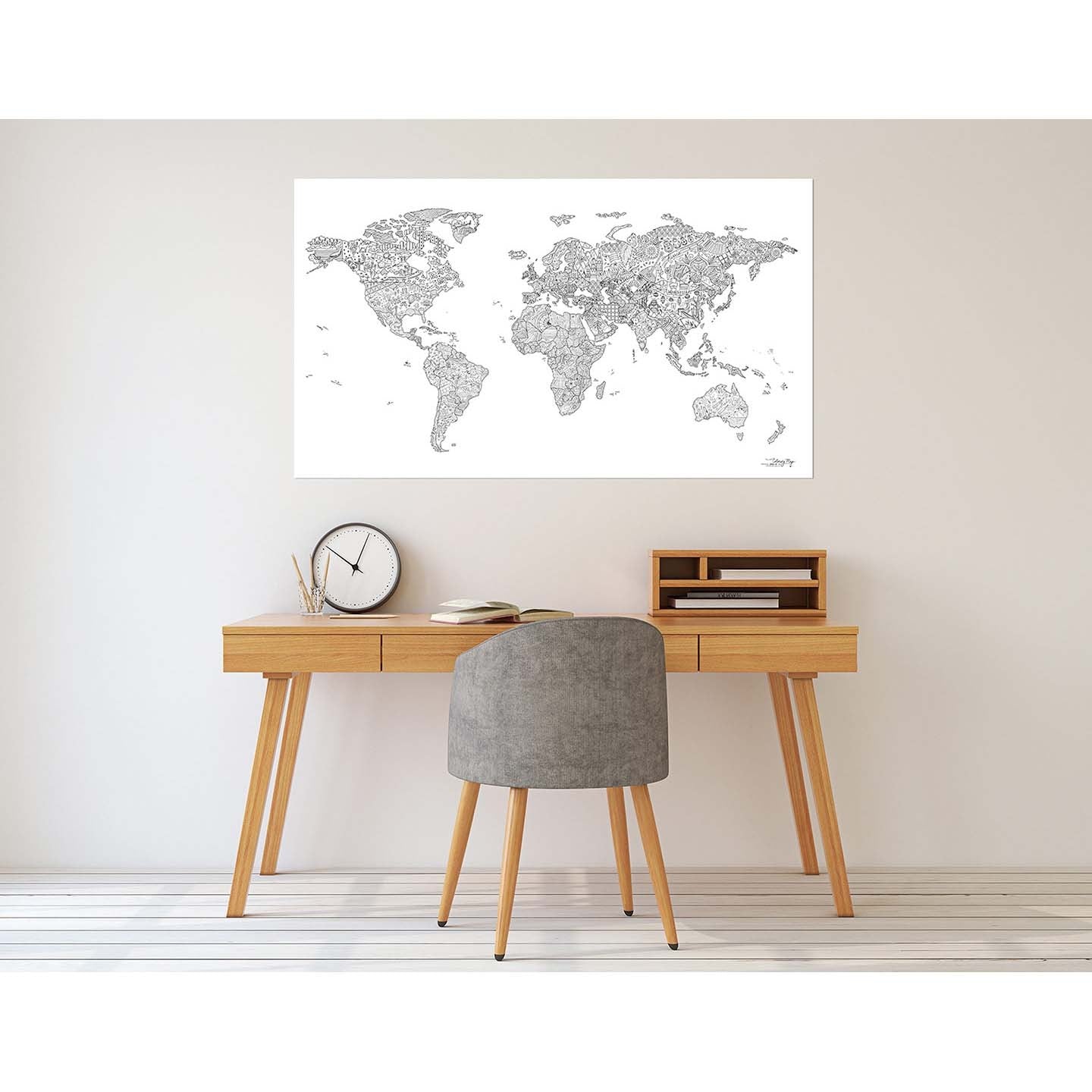 Awesome Maps - Poster Carte du Monde à Colorier