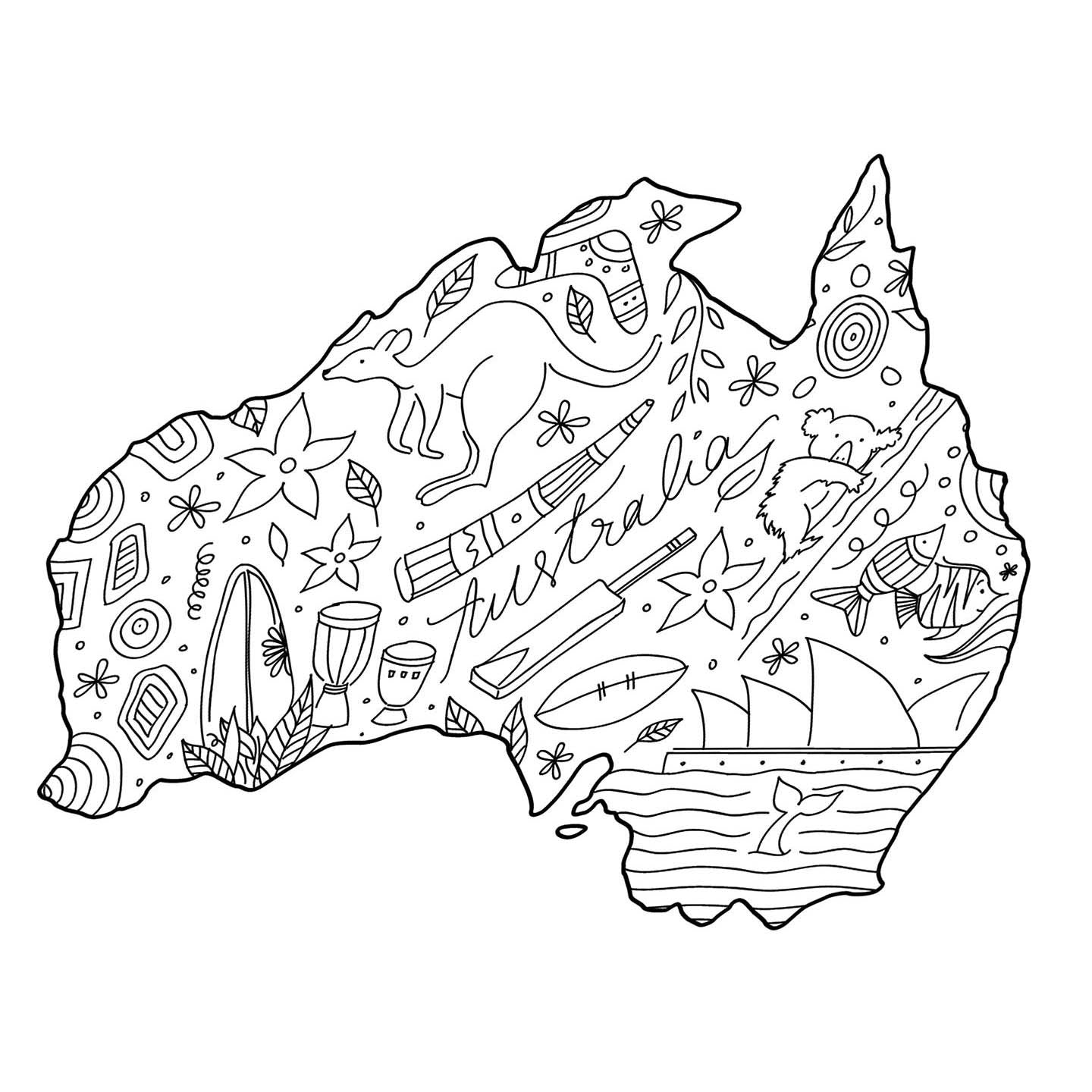 Awesome Maps - Coloring World Map Poster