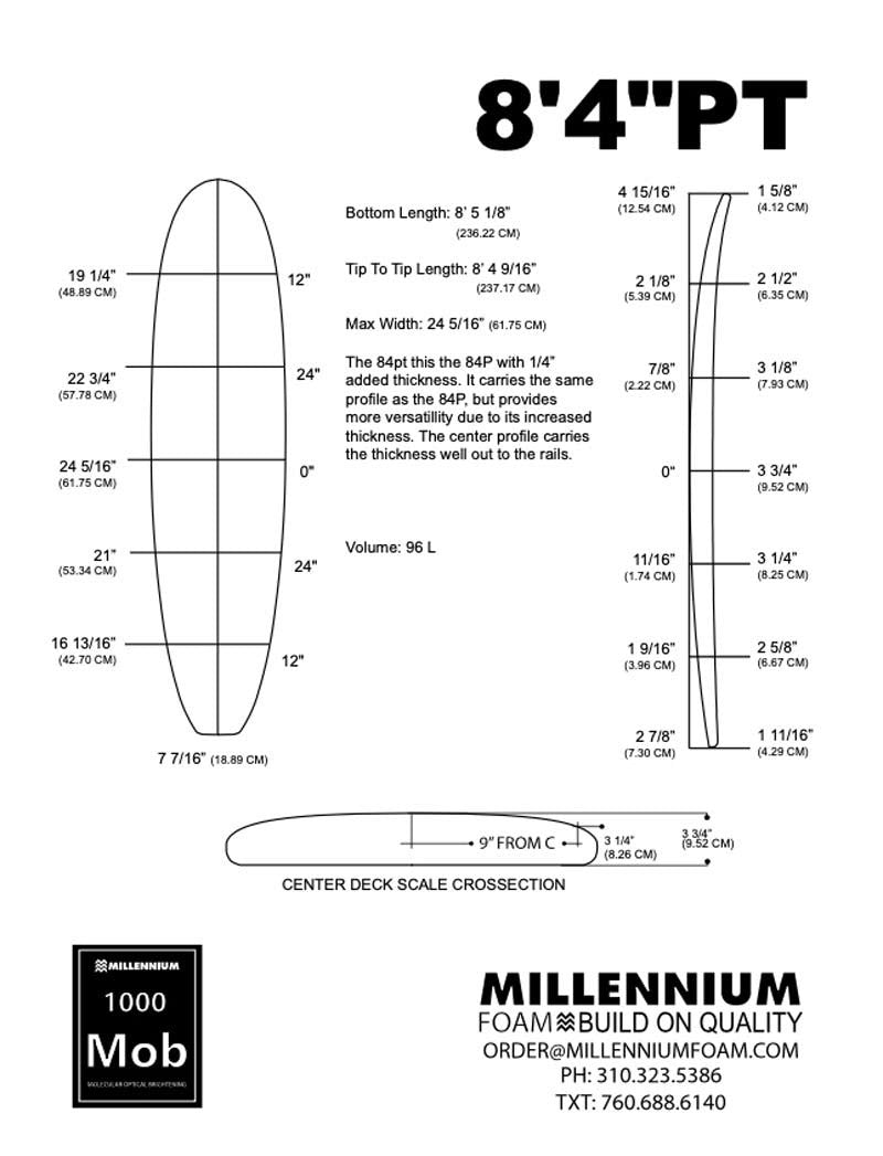 Barra de espuma MILLENNIUM - 8'4 - AZUL 3/16 BASS REDLINE ROCKER