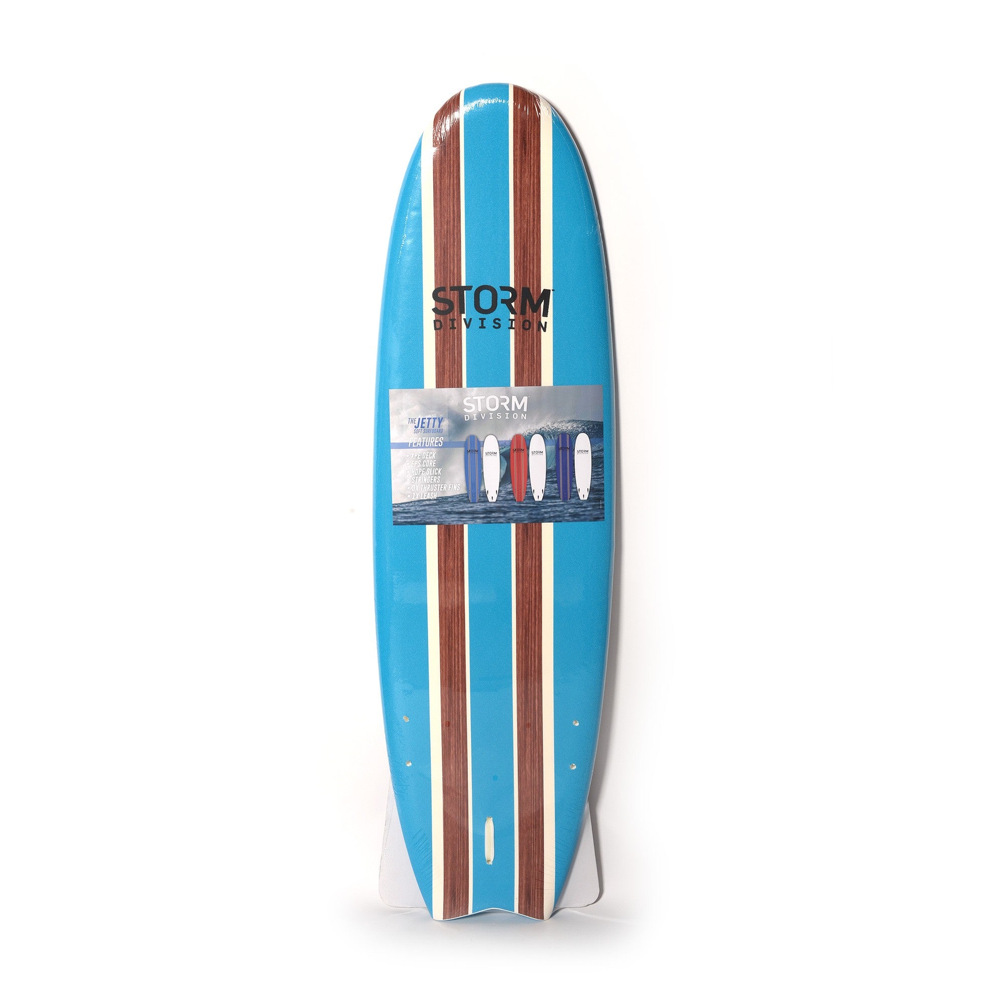 STORM DIVISION - Jetty Softboard - Foam Surfboard - 5'8 - Blue