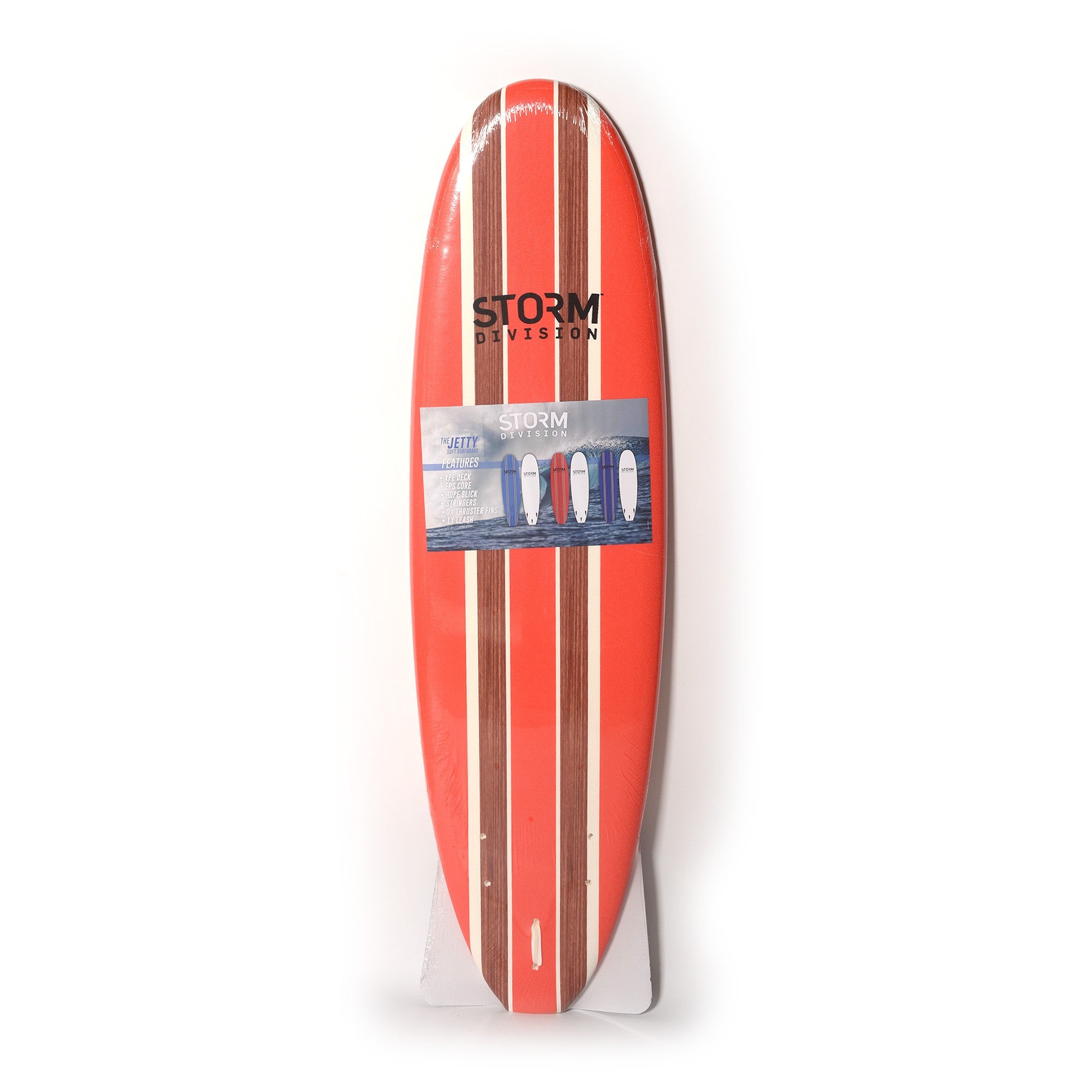 STORM DIVISION - Jetty Softboard - Foam Surfboard - 6'2 - Red