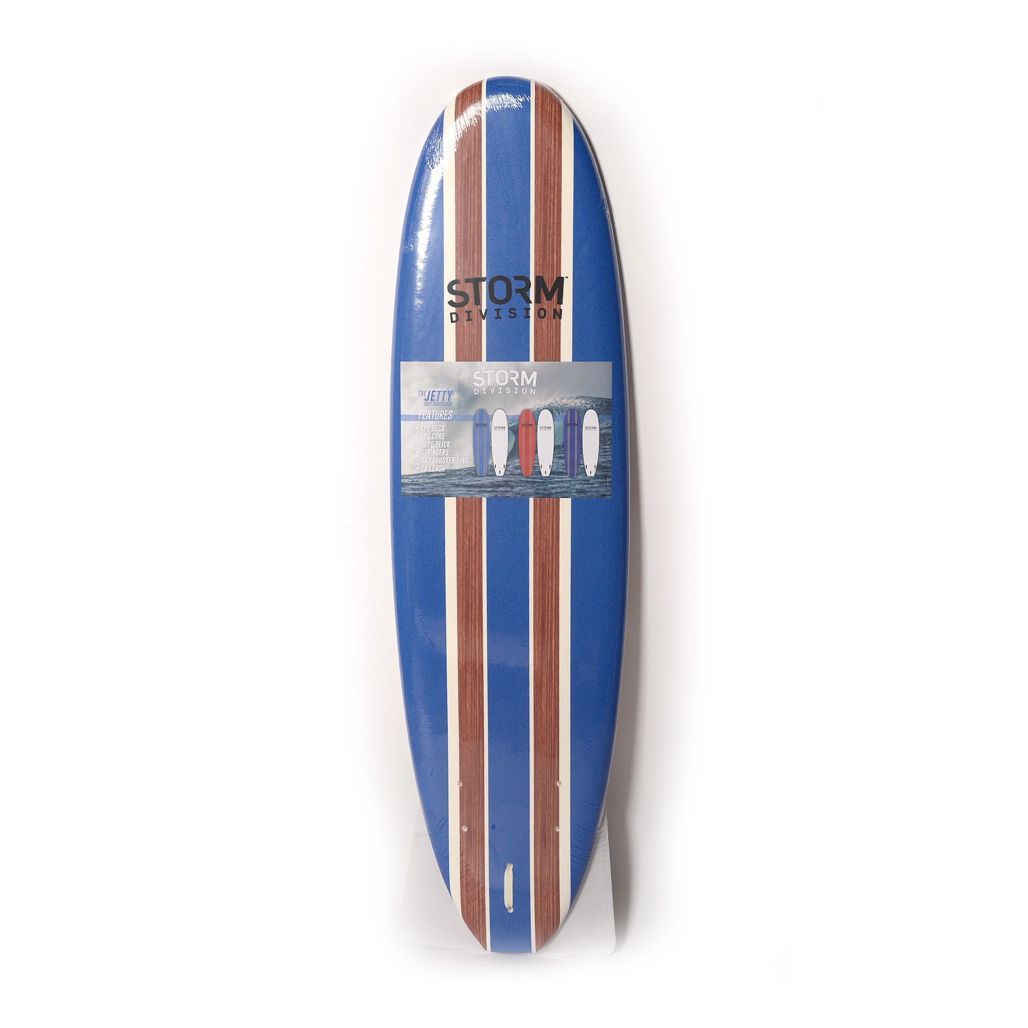 STORM DIVISION - Jetty Softboard - Foam Surfboard - 6'2 - Dark blue