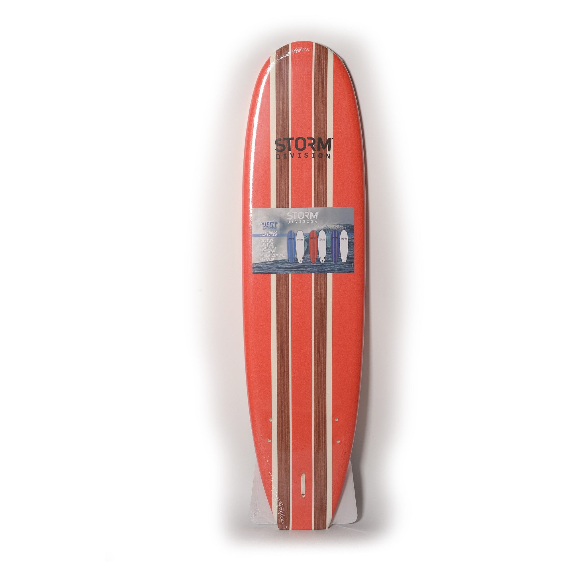 STORM DIVISION - Jetty Softboard - Foam Surfboard - 8'0 - Red