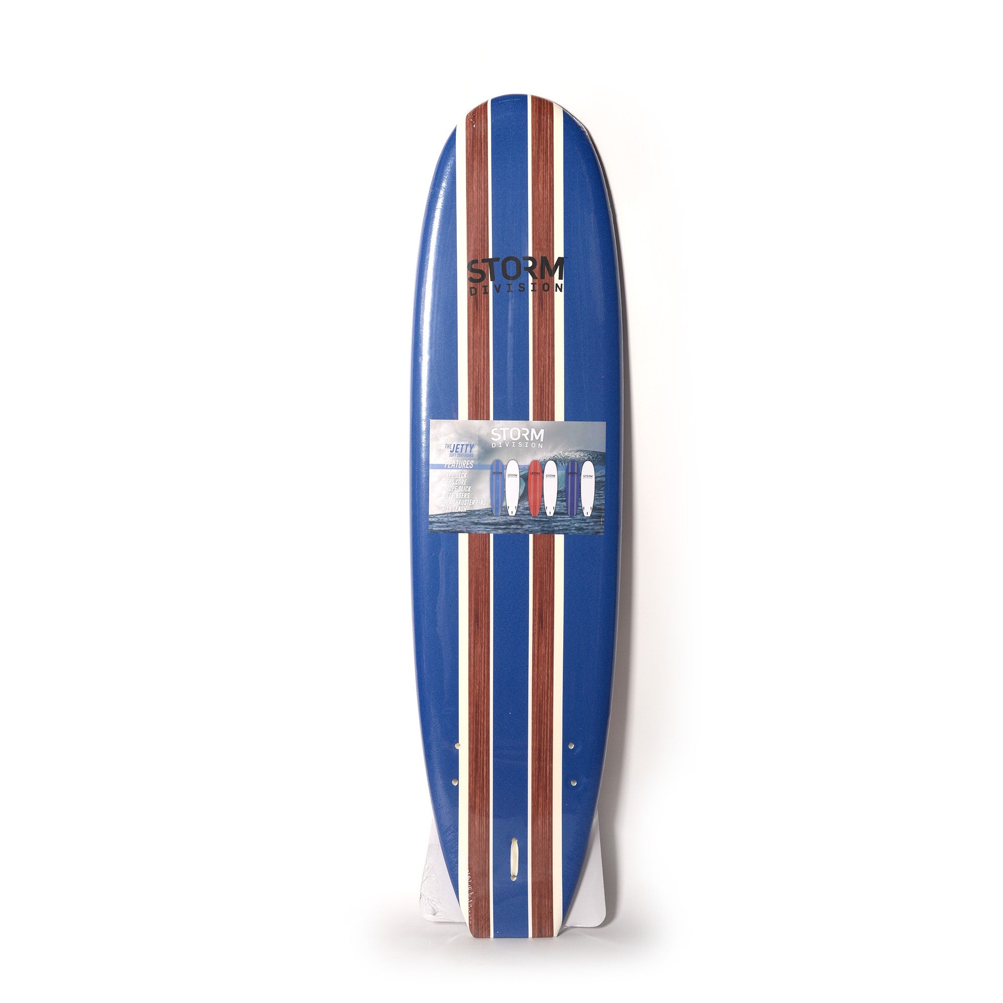 STORM DIVISION - Jetty Softboard - Foam Surfboard - 8'0 - Dark blue