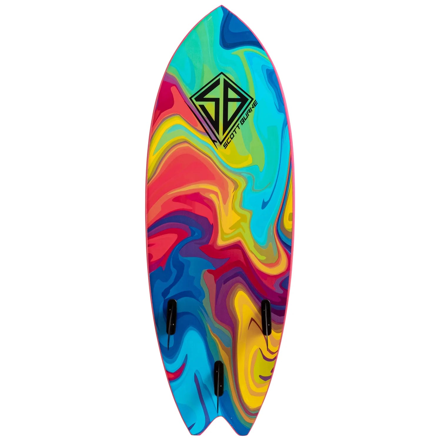 CBC - Foam Surfboard - Softboard - 5'2 Baja Fish - Pink / Rainbow Slick