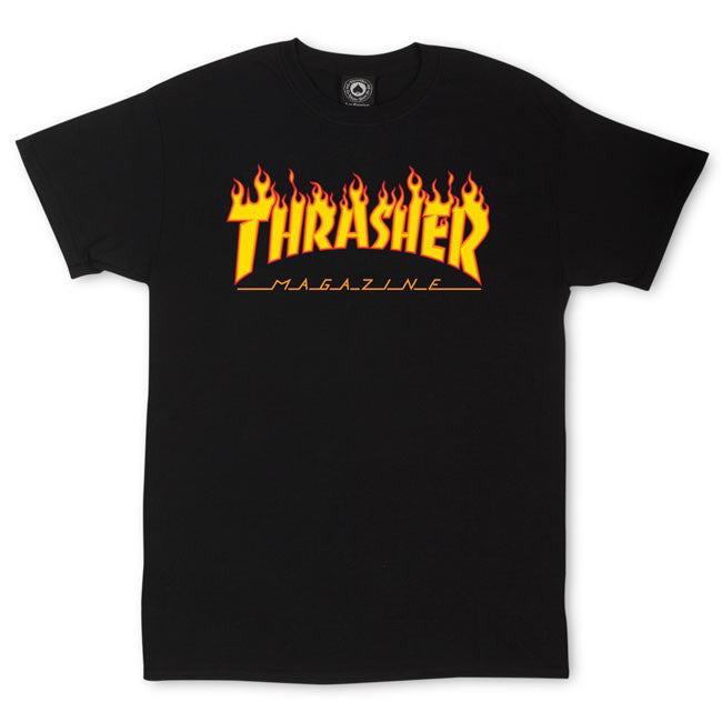 THRASHER - Flame Logo Tshirt - Black