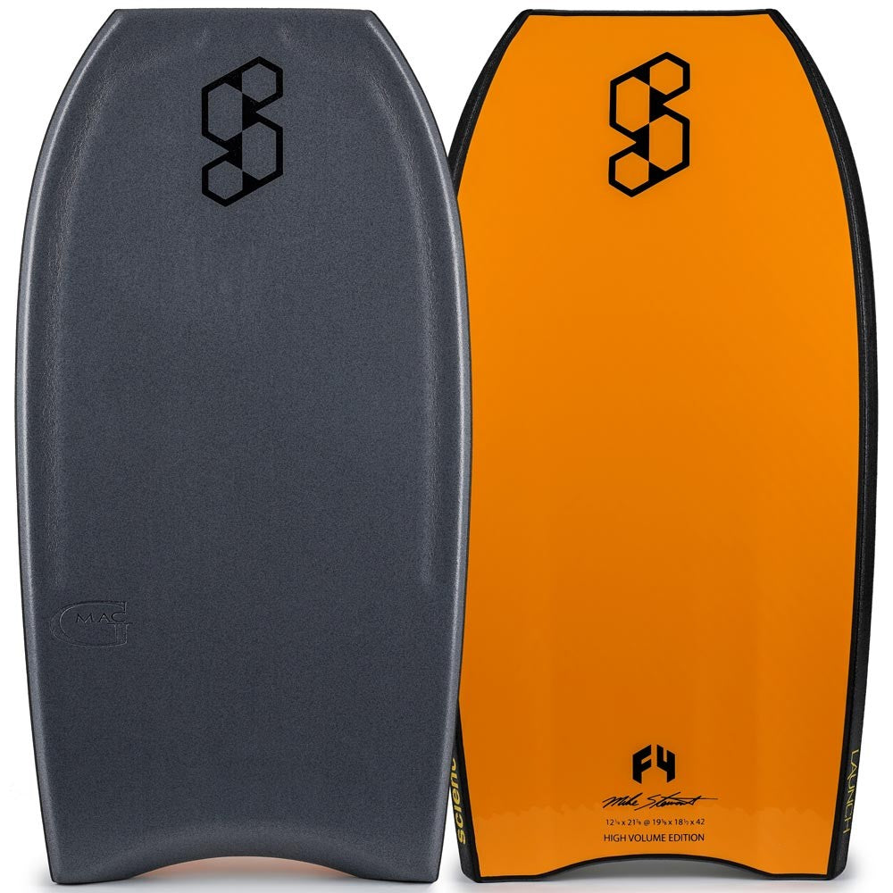 Bodyboard SCIENCE - Garth McGregor - Gris metalizado / Mandarina