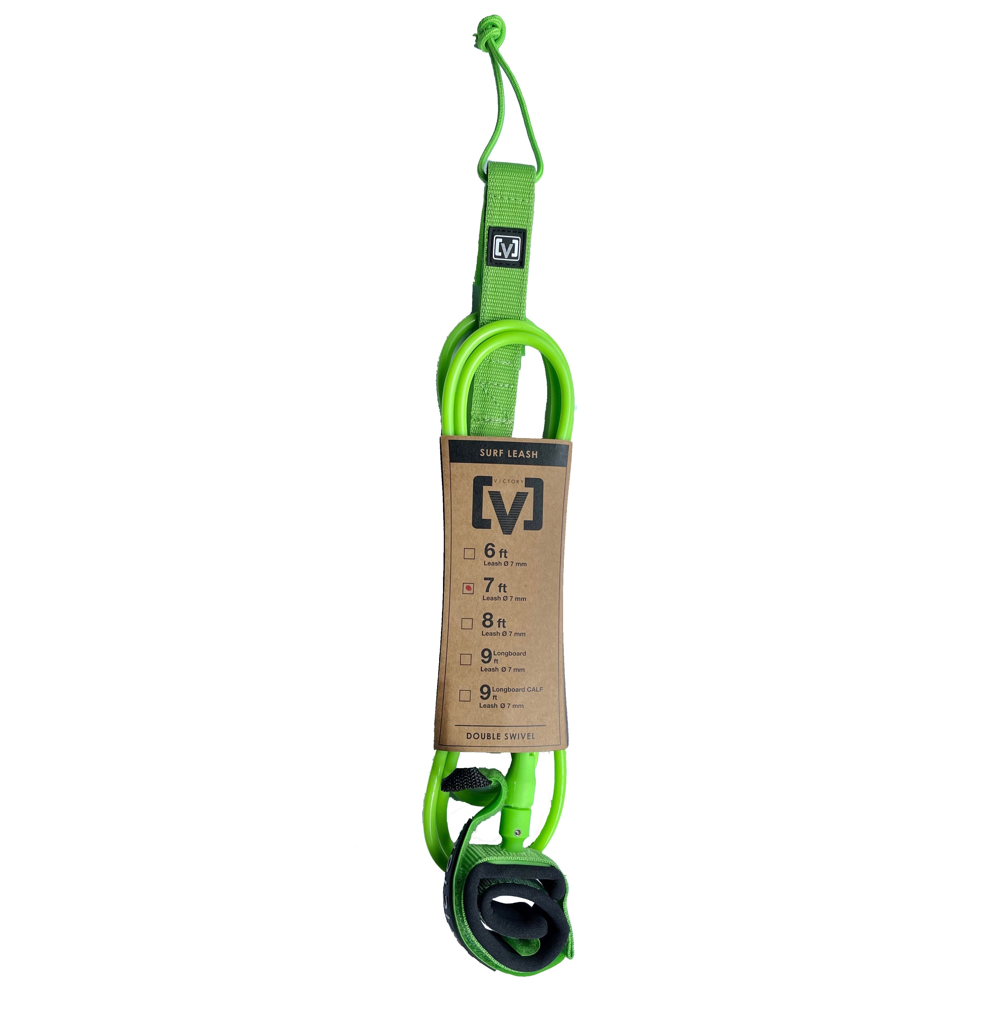 VICTORY - Surf Leash Regular 7' - Neon Green