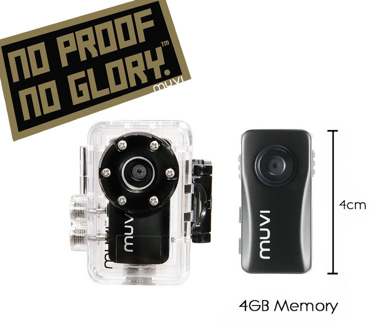 Kit Caméra VEHO Muvi Atom “No Proof No Glory” Handsfree Camcorder