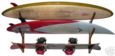 CORSURF wall support - Multi Rack 3 Boards - Dark Wood