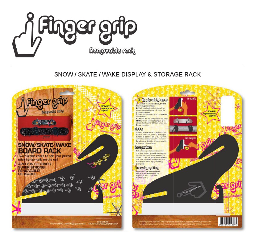 Support Mural horizontal FINGERGRIP Snow/Skate/Wake Rack Double