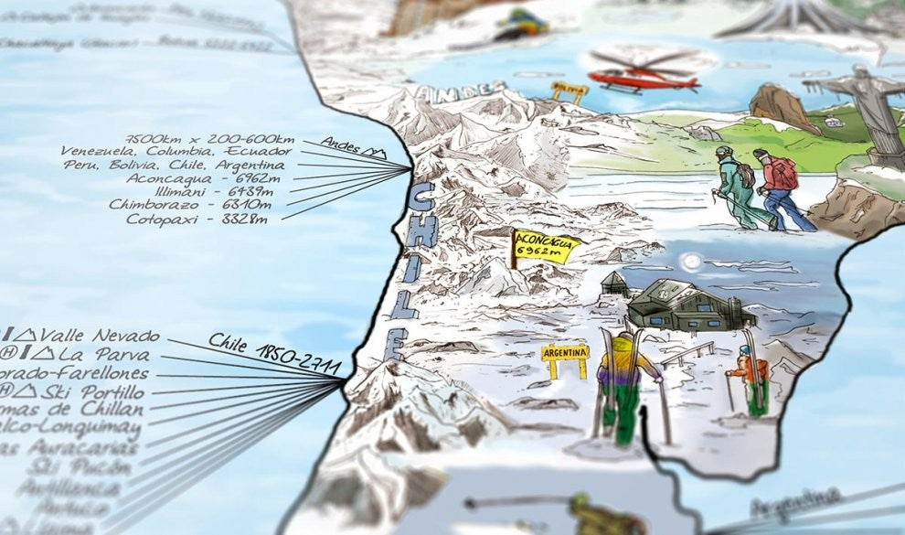 Awesome Maps - World Map Poster - Snow Trip Re-writable