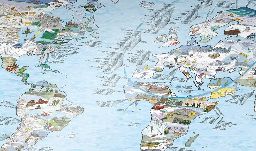 Awesome Maps - Poster Carte du monde - Snow Trip Re-writable