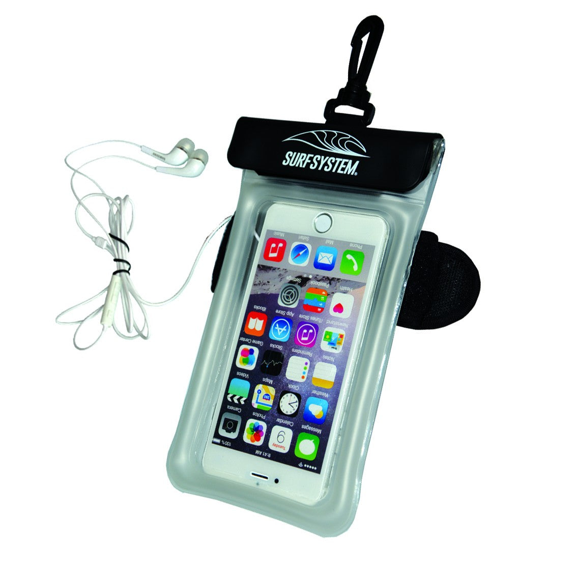 SURF SYSTEM - Floating waterproof pouch for smartphone - With audio jack and armband