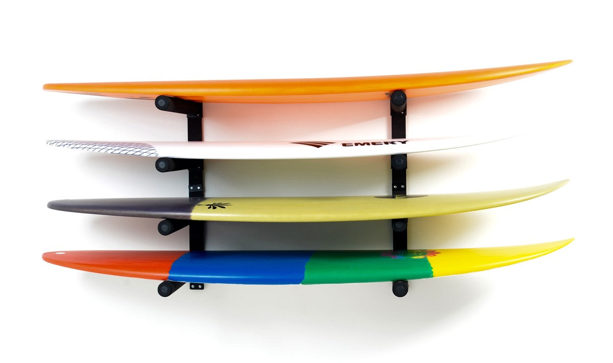 SURF SYSTEM - Soporte de pared para rack cuádruple (Shortboards, Longboards, SUP)