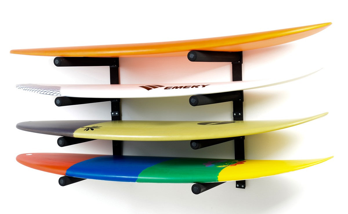 SURF SYSTEM - Quadruple Rack Wall Mount (Shortboards, Longboards, SUPs)
