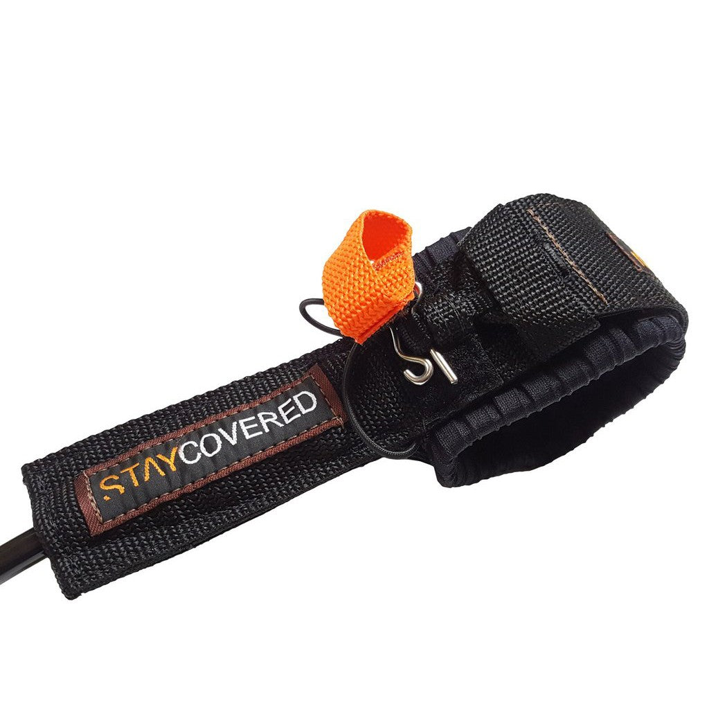 STAY COVERED - XXL Big Wave Leash with Quick Release (10mm) - Black