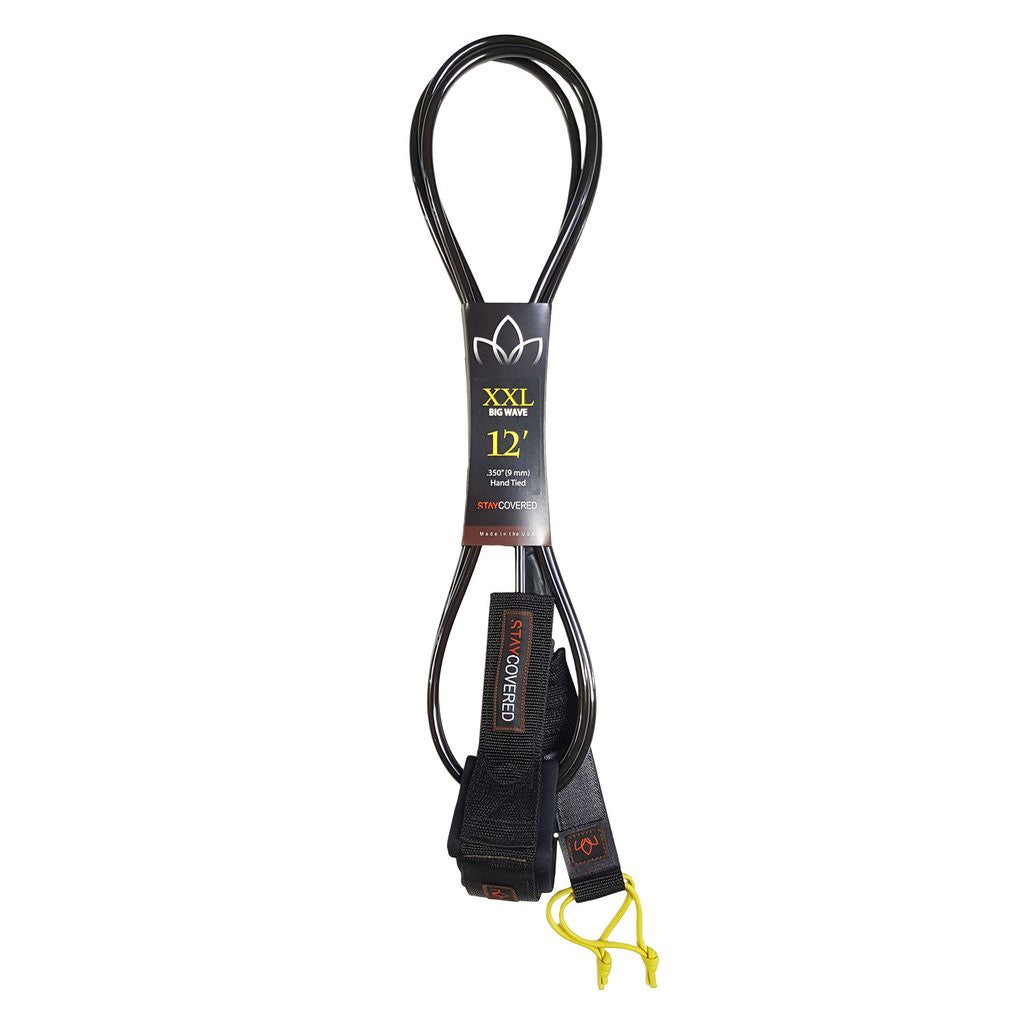 STAY COVERED - XXL Big Wave Leash (9mm) - Black