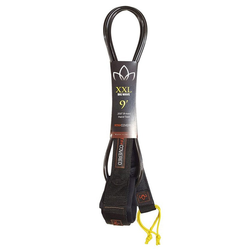 STAY COVERED - XXL Big Wave Leash (9mm) - Black