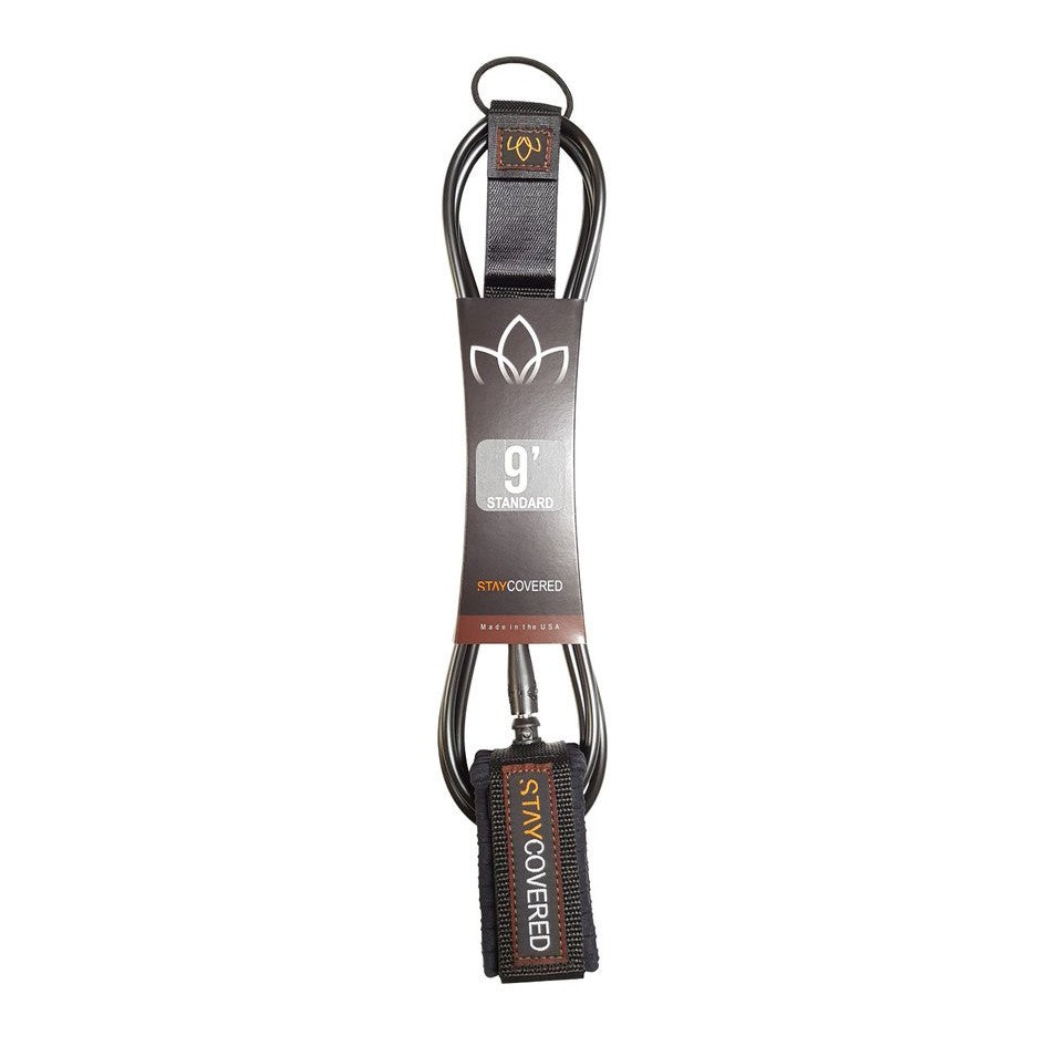 STAY COVERED - Leash genou (Knee) Longboard / SUP  Standard (7mm) - Black