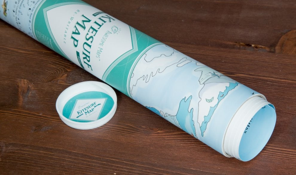 Awesome Map - World Map Poster - Kitesurfing Re-writable