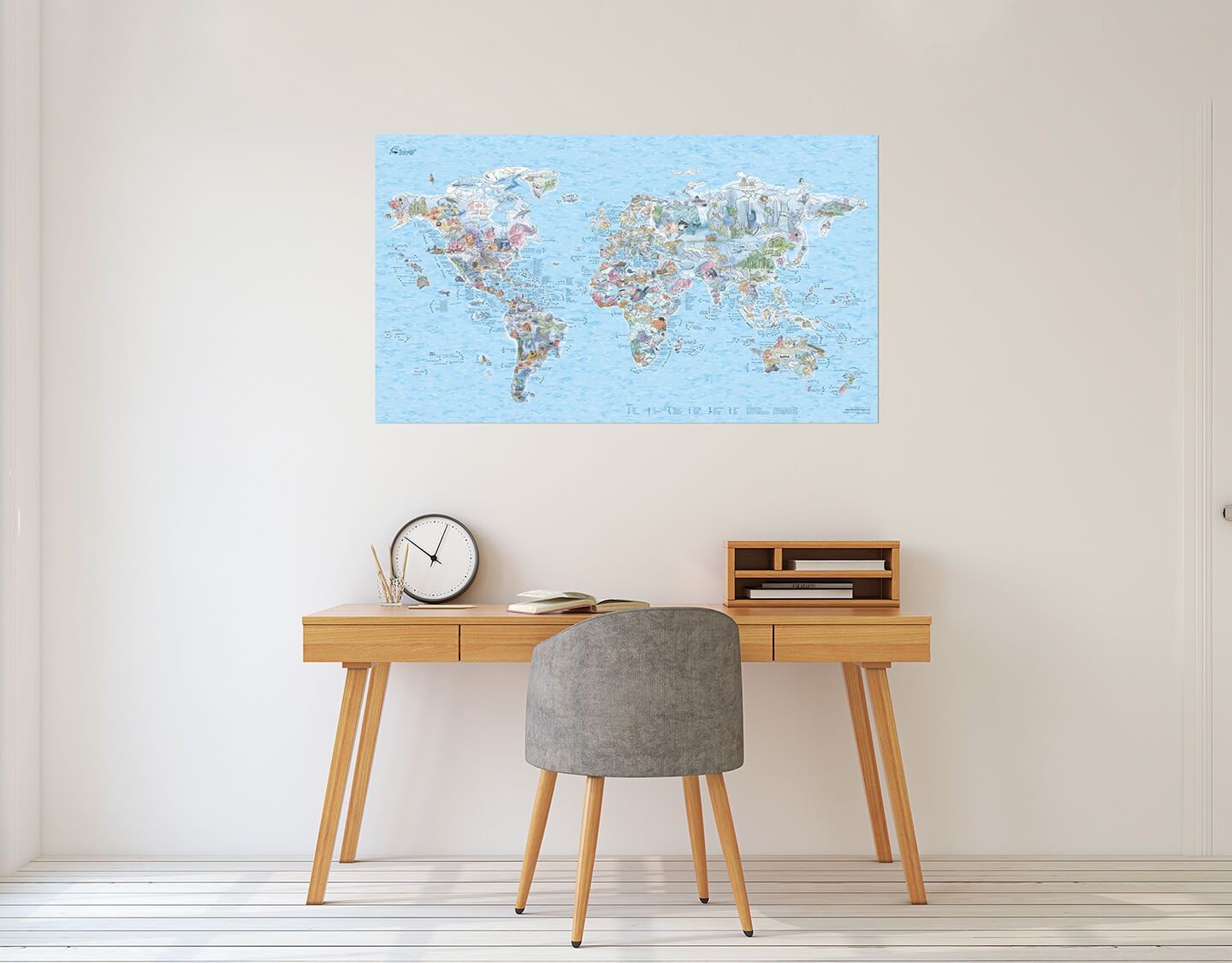 Awesome Maps - Poster Carte du Monde - Dive Map Re-writable