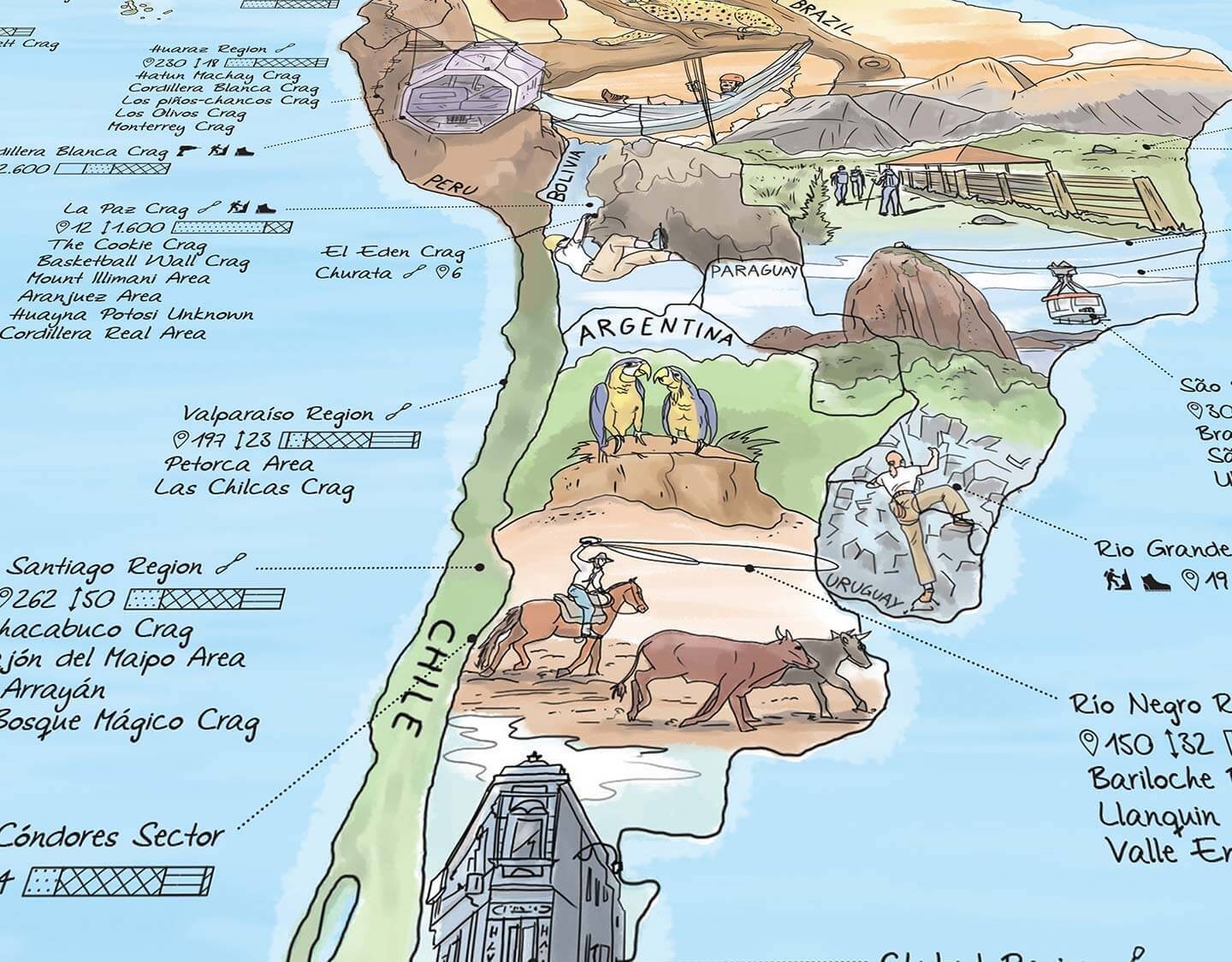 Awesome Maps - World Map Poster Climbing Map Re-writable