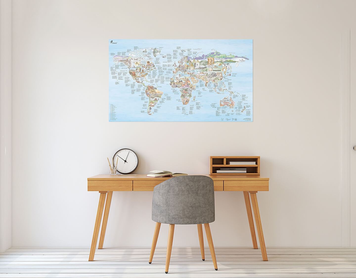 Awesome Maps - Poster Carte du Monde Climbing Map Re-writable