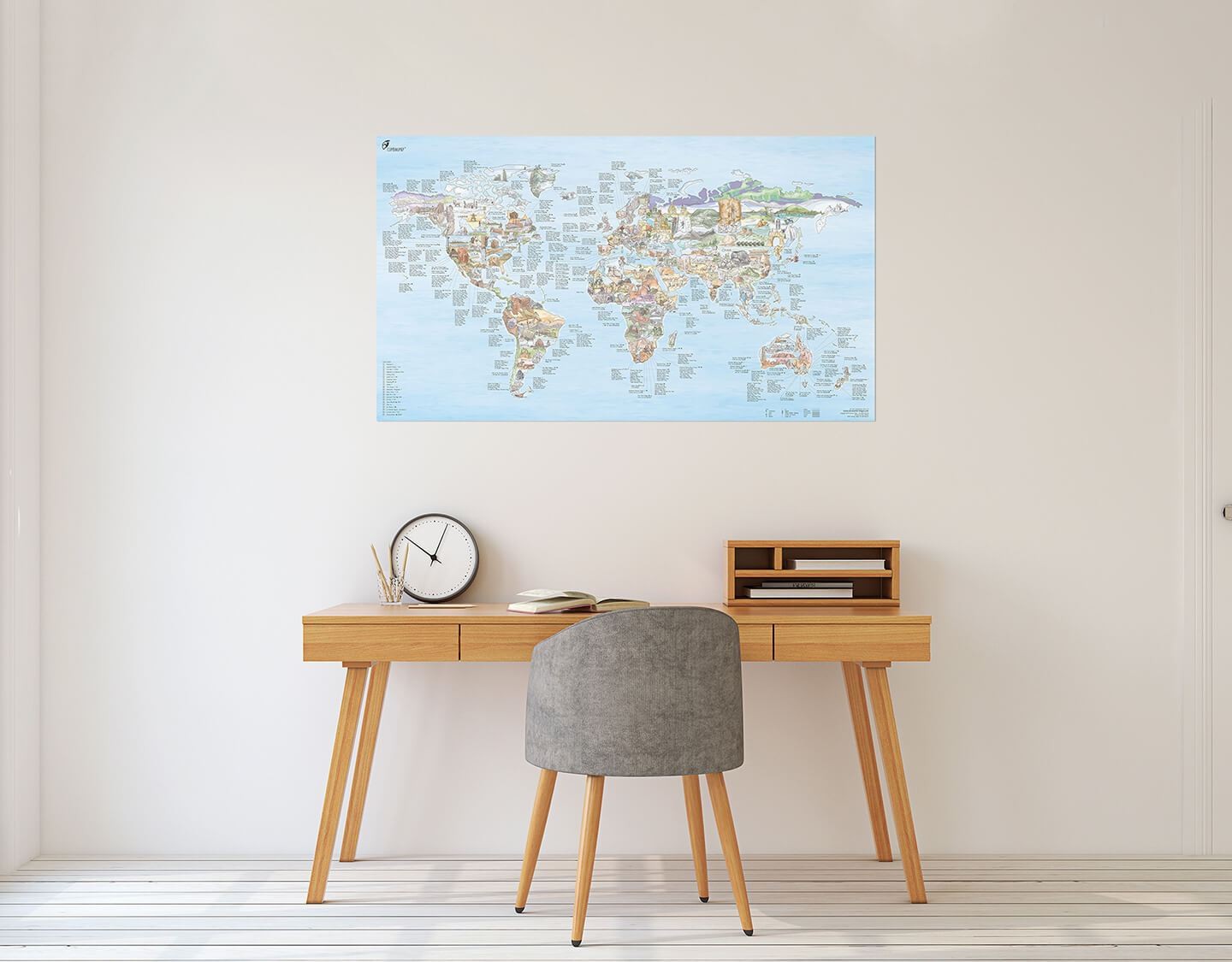 Awesome Maps - World Map Poster Climbing Map Re-writable