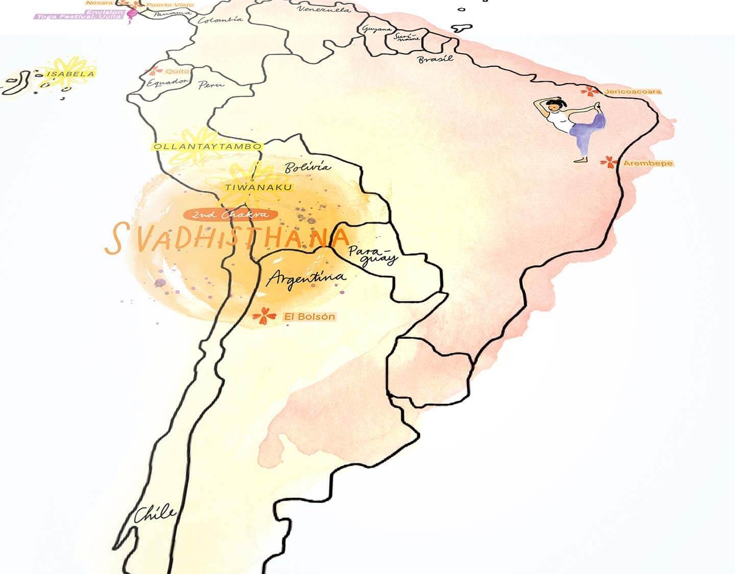Awesome Maps - Poster Map of the World Yoga Map Re-writable