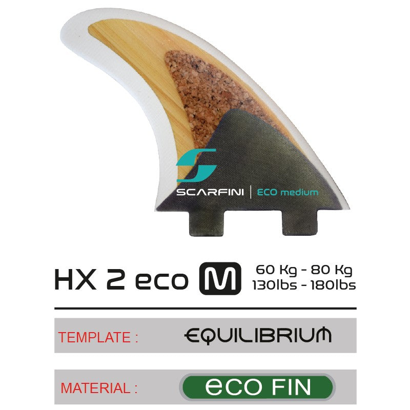 Juego de 3 quillas SCARFINI HX2 ECO Series (talla M) (FCS)