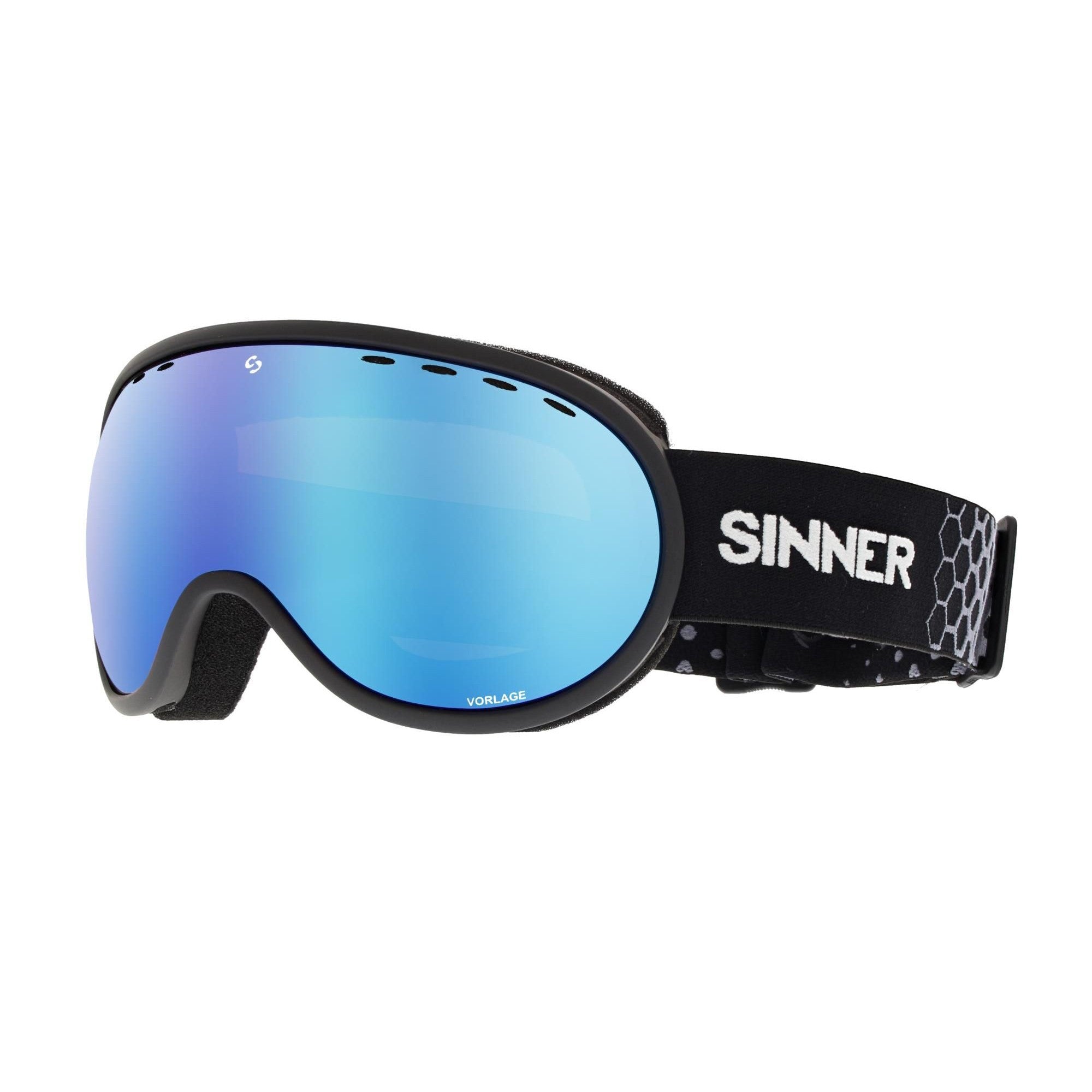 Sinner - Máscara Snow Vorlage - Negro mate / Aceite azul