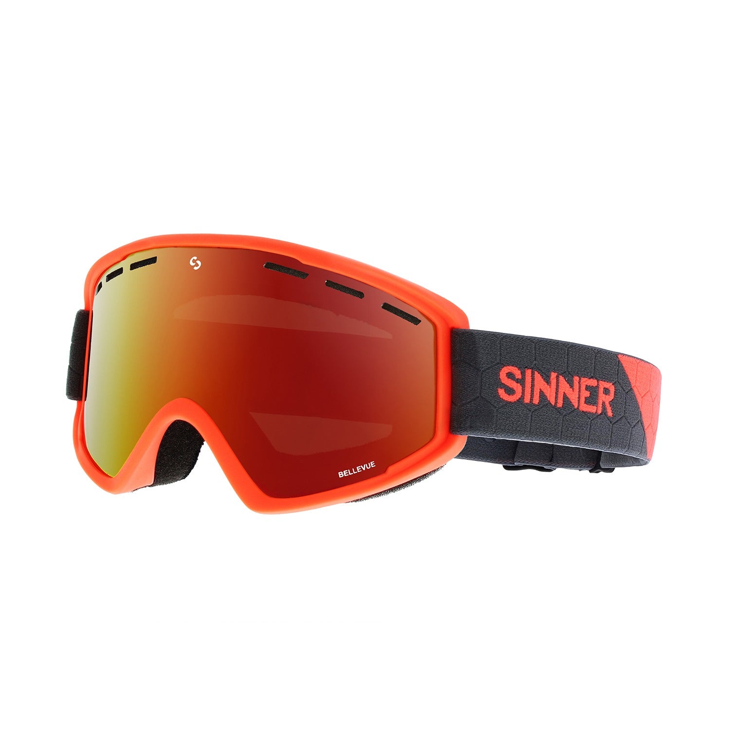 Sinner - Snow Bellevue Mask - Neon Orange / Red Oil